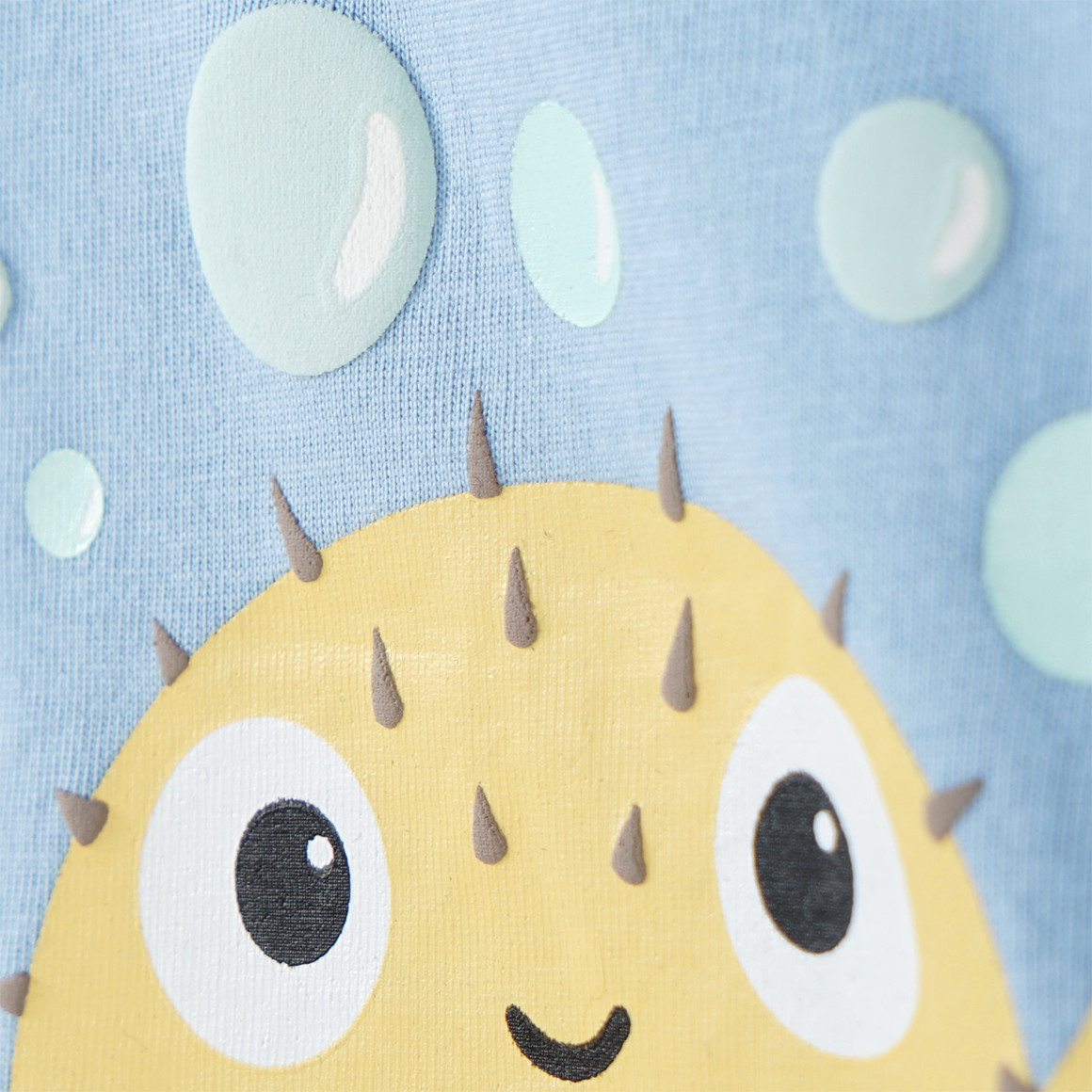 Topomini Baby T-Shirt mit Kugelfisch-Motiv hellblau
