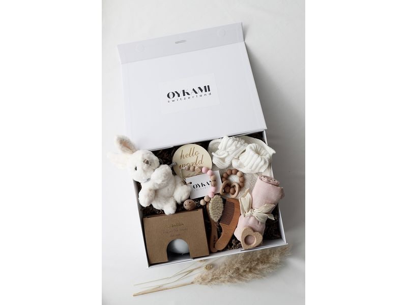 Oykami Geschenkset Paris Hase Weiss Geschenkbox zur Geburt