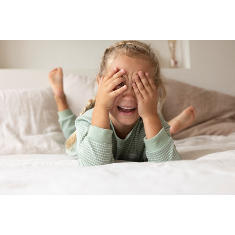 Feetje Wafel Pyjama Groen melange