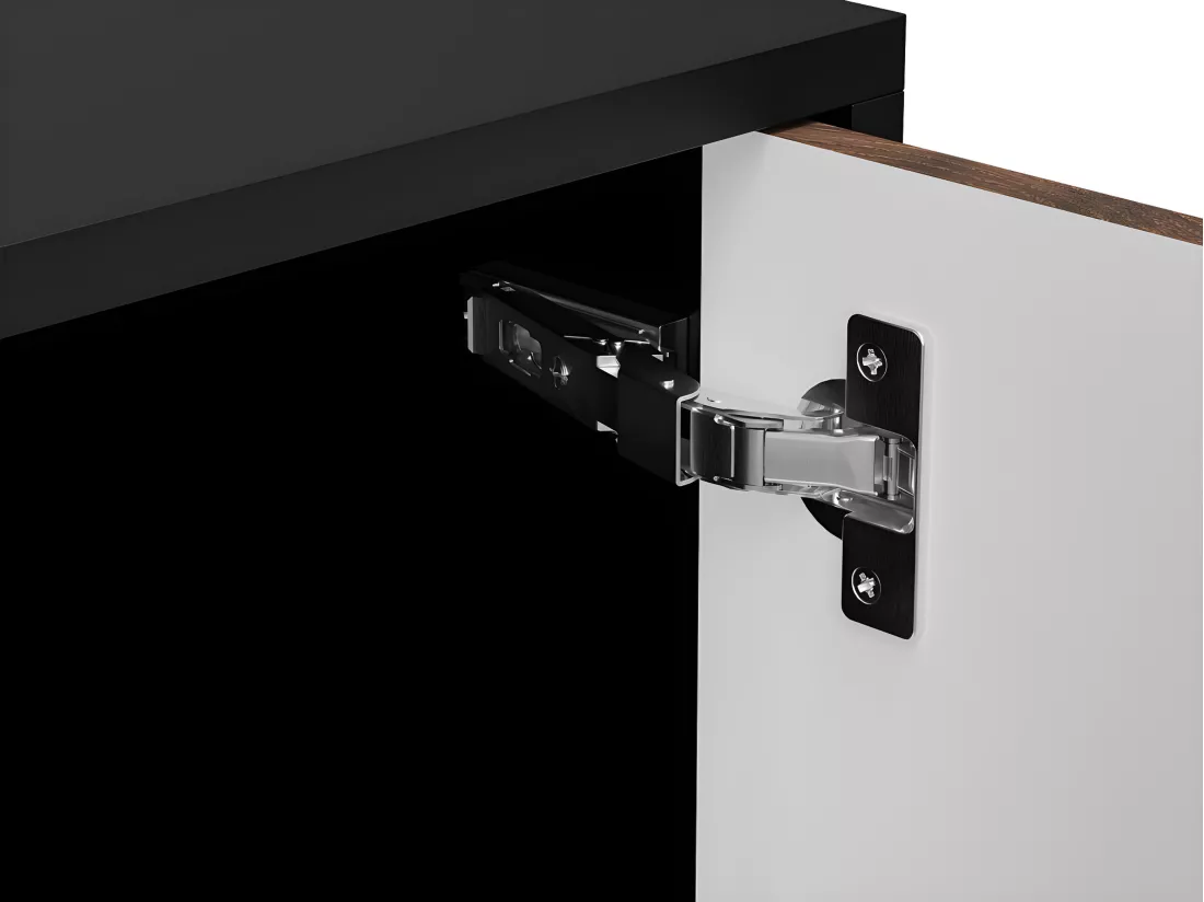 Étagère Flosoru 107, Fermé|Avec des portes, Stratifié|Verre trempé|MDF, 182x53x40cm