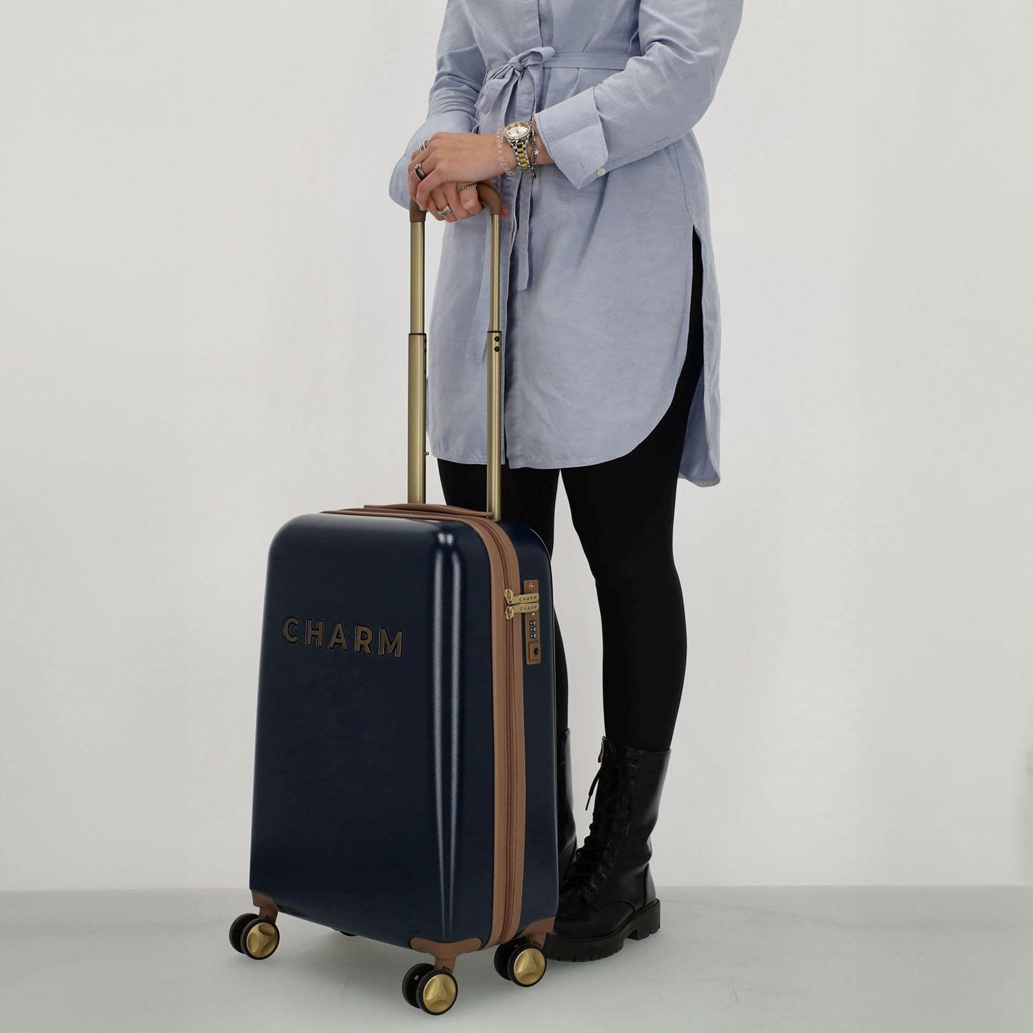 Charm London Travel Trolley S blauw