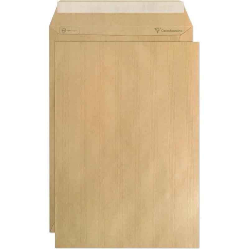 Paquet de 5 Pochettes Kraft Adour Brun C4-229x324mm - Auto-Adhésives - 90g/m2 - Brun
