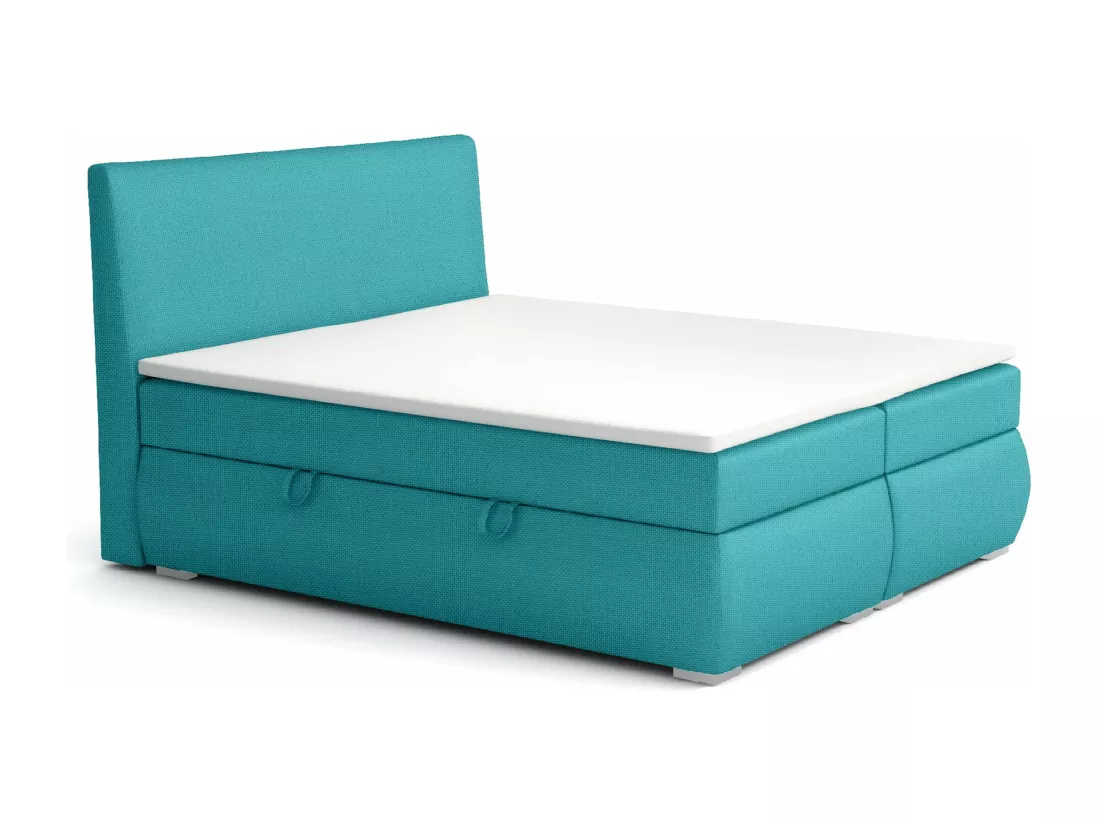 LIT BOXSPRING avec tiroirs de rangement Buffalo 200x200 cm, Orinoco 85 (Bleu turquoise)