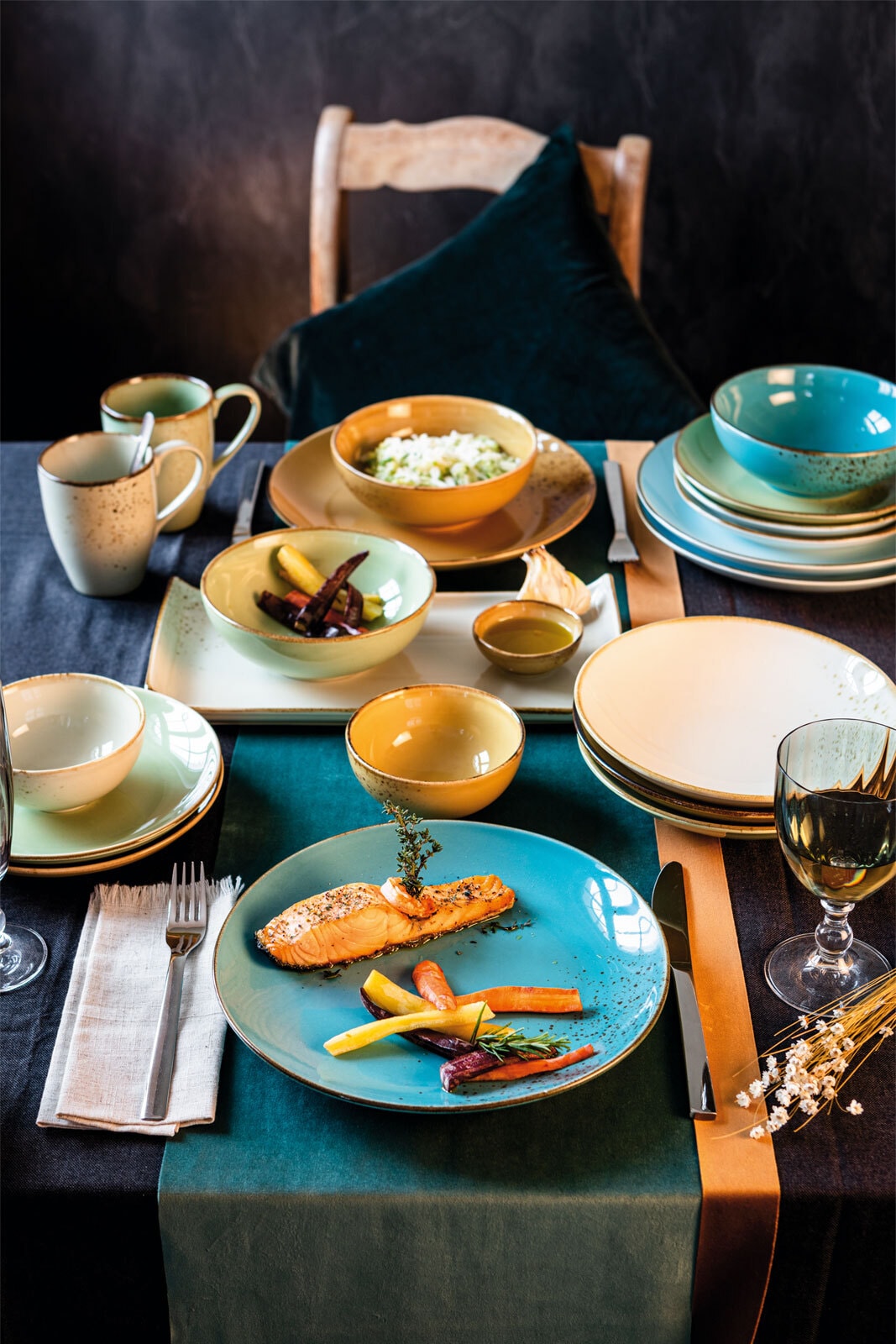 CreaTable Speiseteller NATURE COLLECTION wasserblau