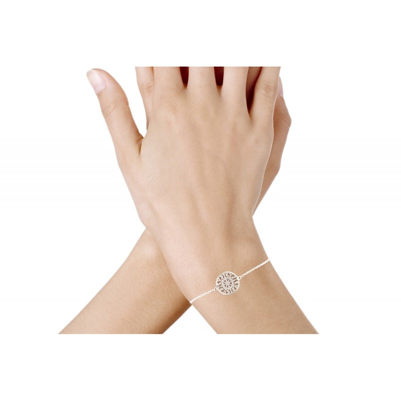 Bracelet Argent Rhodié Arabesque Ronde