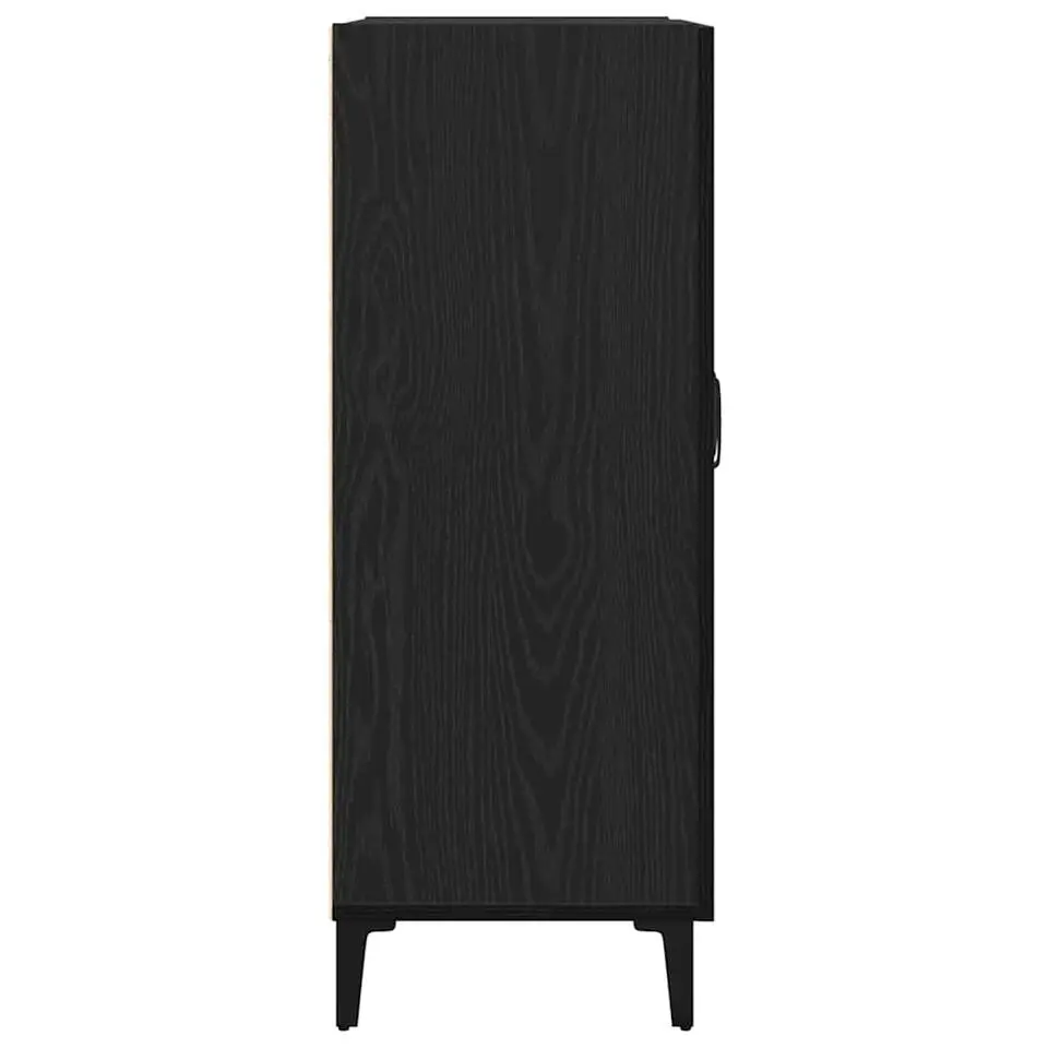 vidaXL - Dressoir met 2 deuren - Zwart eiken - Bewerkt hout - 69.5x34x90 cm