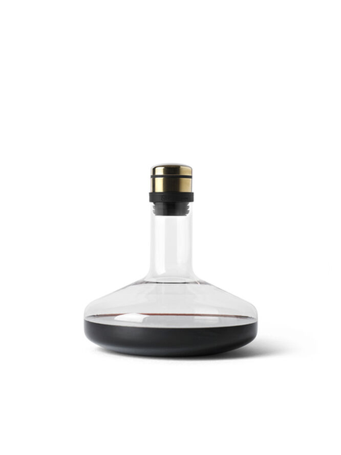 Audo Copenhagen Wine Breather, Deluxe, Clear/Gold Transperant