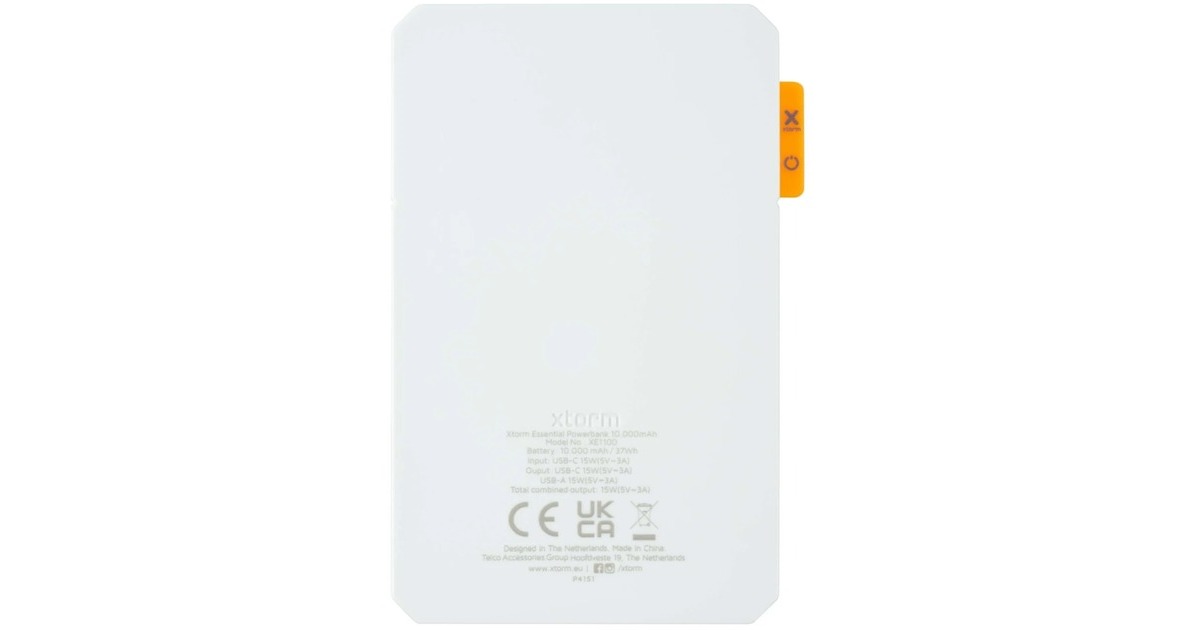 XtormEssential Powerbank 10.000 mAh  (Wit, USB-A, USB-C)