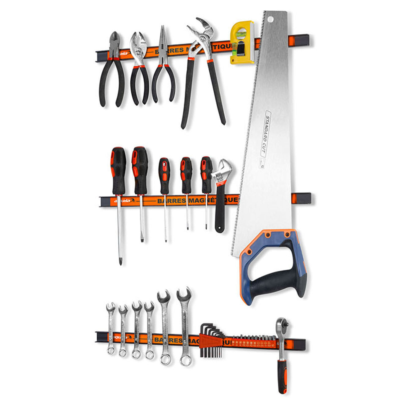 Pratik Garden 3 Barres magnétiques porte-outils multicolores - 46 cm