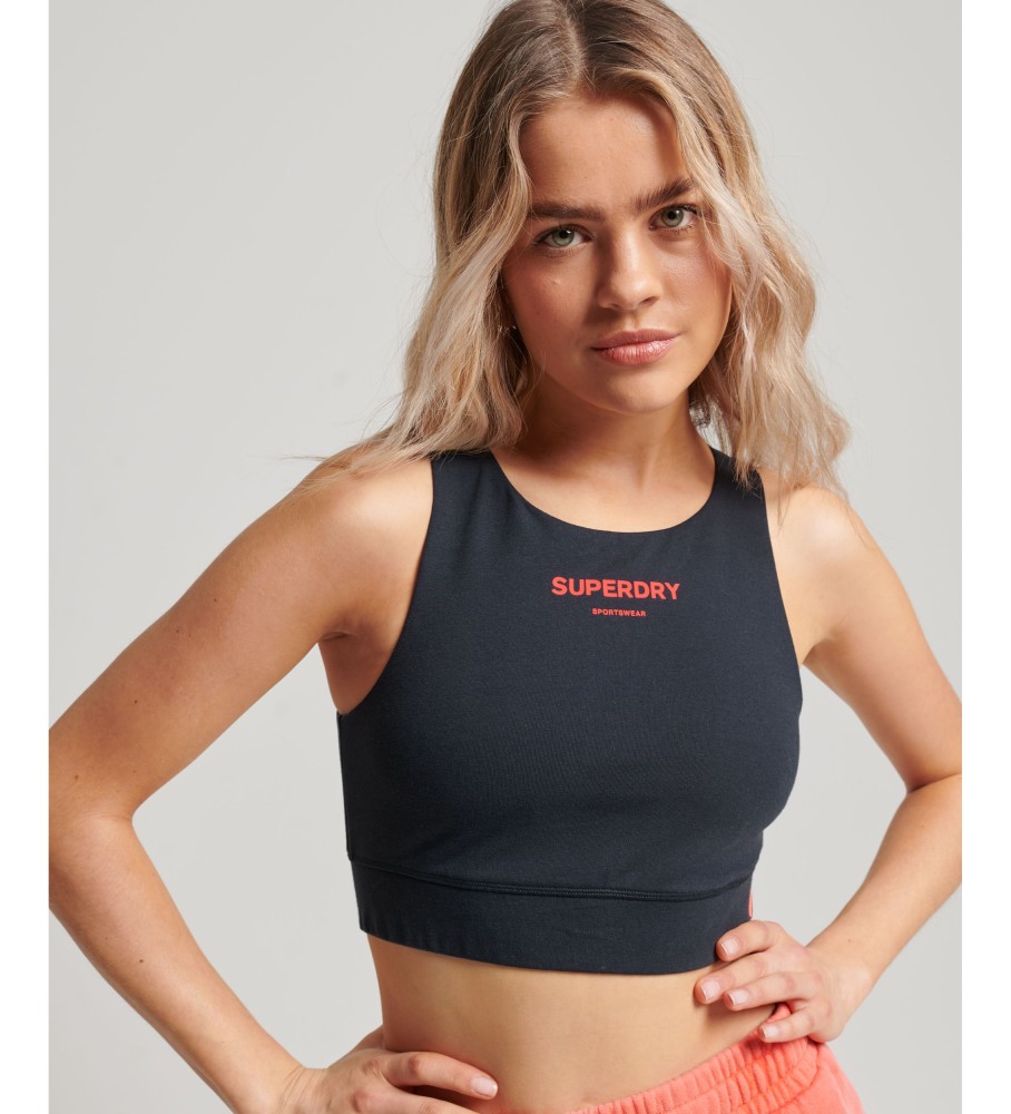 Sutiã esportivo Superdry Core de algodão orgânico azul marinho