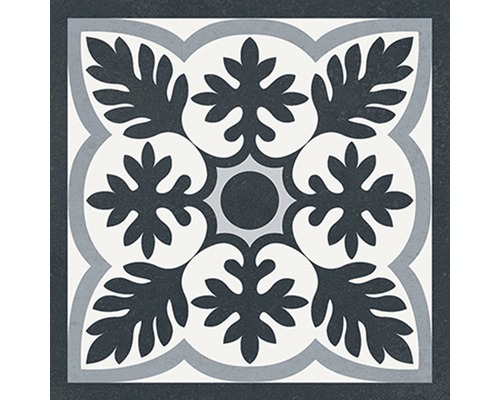 Porseleinen wand- en vloertegel Heritage taco zwart in 76 verschillende designs 16,5 x 16,5 cm