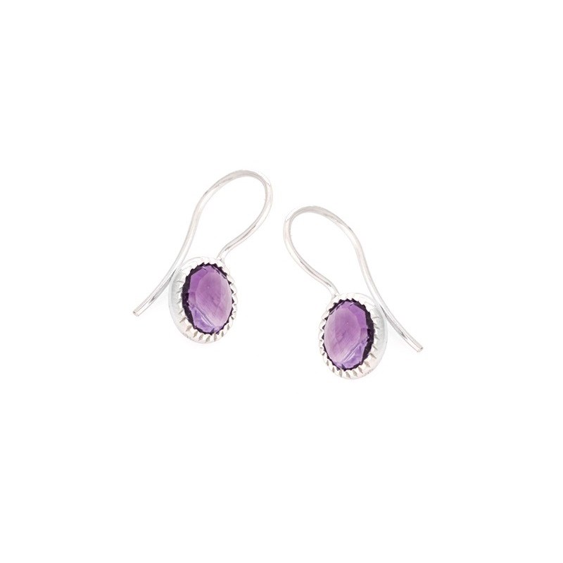 BOUCLE D'OREILLE ARGENT AMETHYSTE