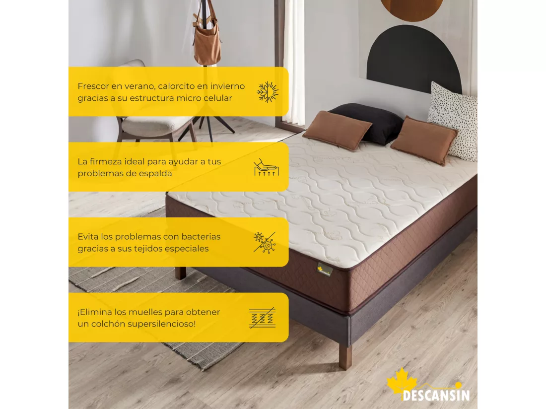 Matelas en mousse à mémoire de forme | 160 x 180 |Très épais 22 cm, 7 zones Confort | Haute fermeté |anti-acariens et mousses haut de gamme