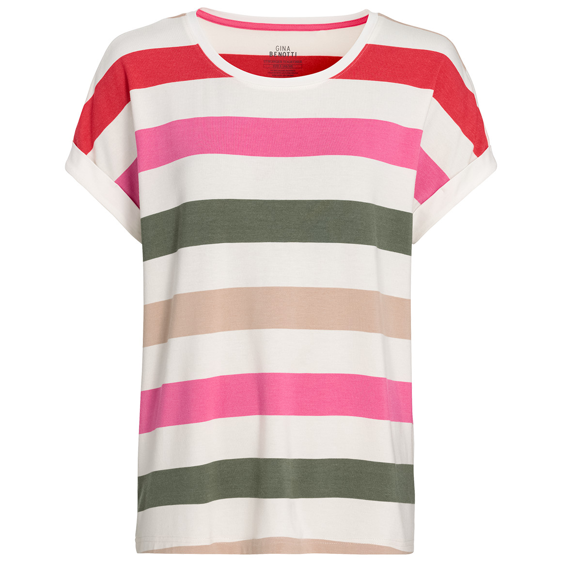 Gina Benotti Damen T-Shirt mit Print rot / pink / cremeweiss