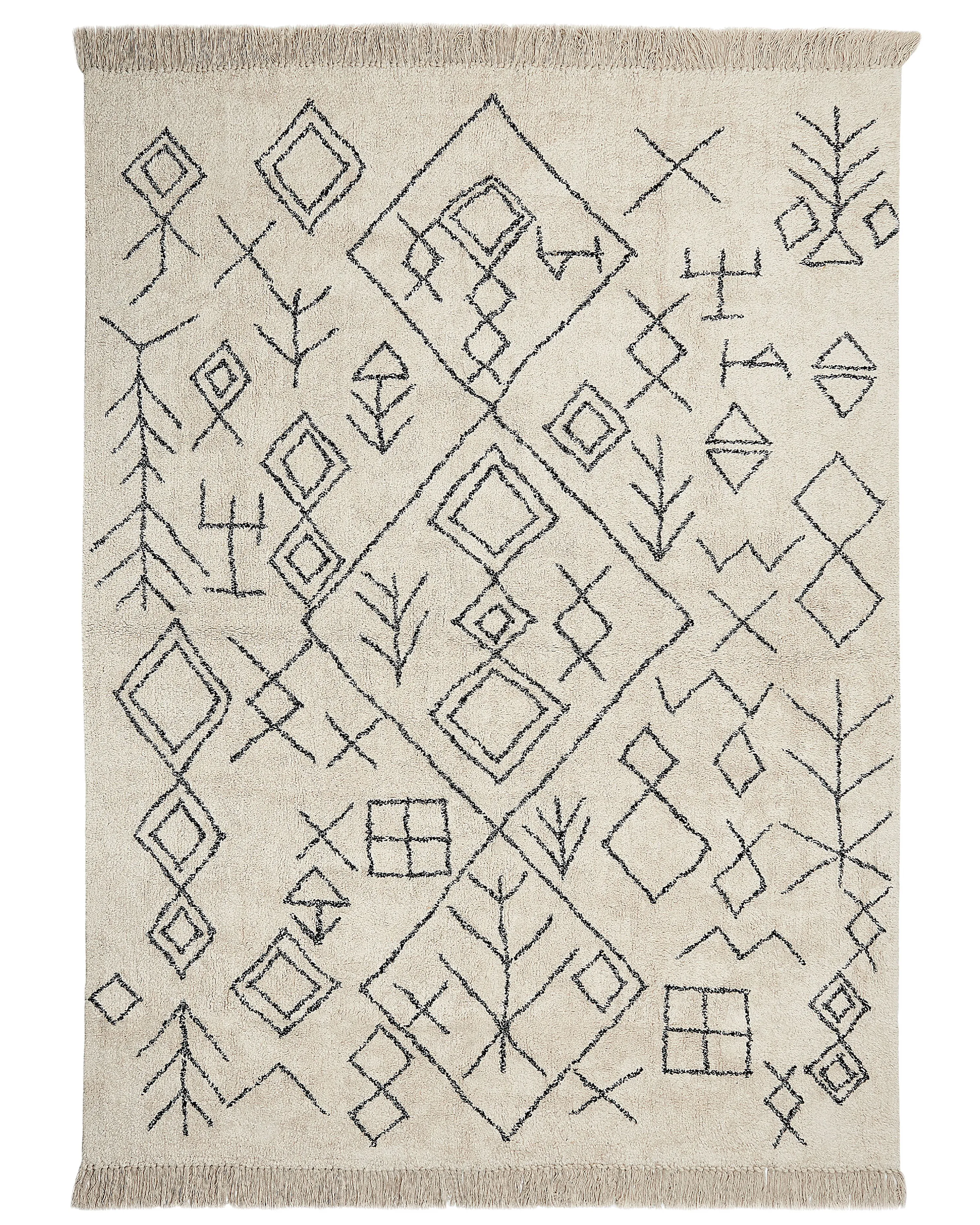 Vloerkleed SOMEK Beige 160 x 230 cm Katoen