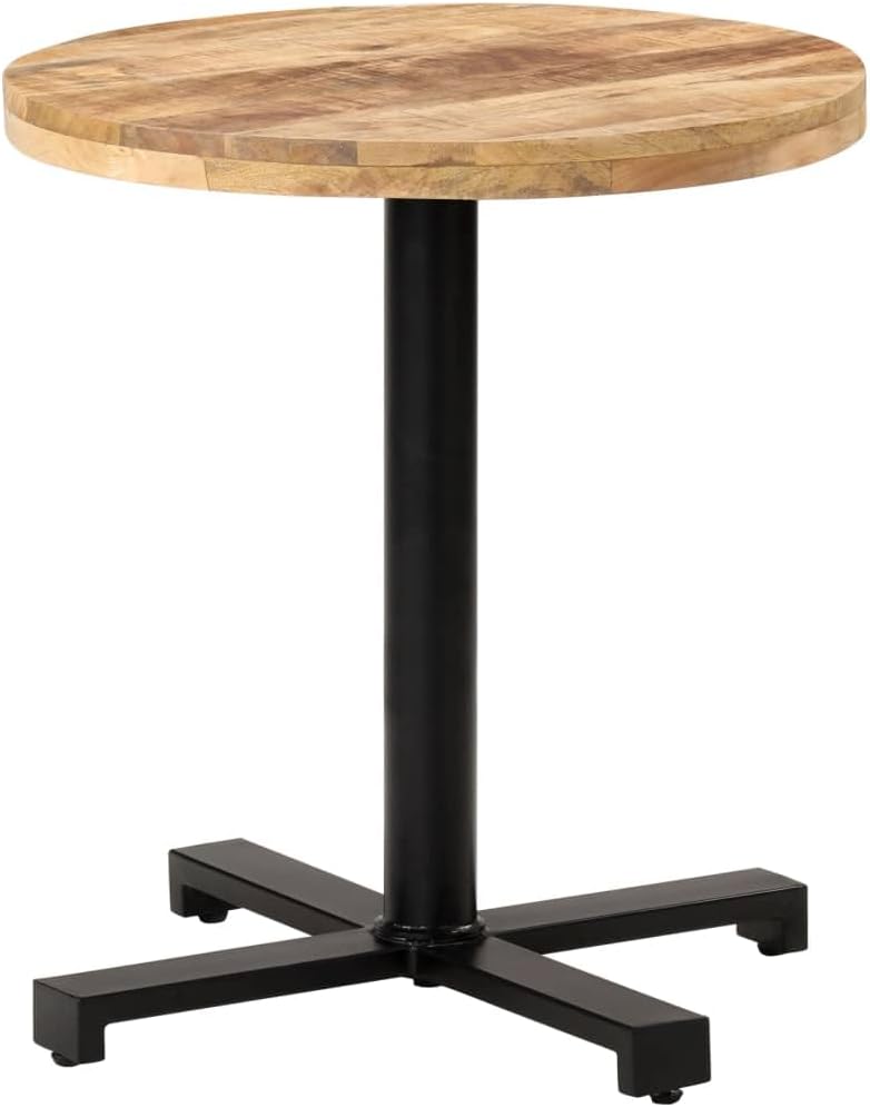 Bistrotisch Rund Ø70x75 cm Raues Mangoholz Bartisch, Bistrotisch Bartheke für Hausbar, Wohnzimmer und Esszimme