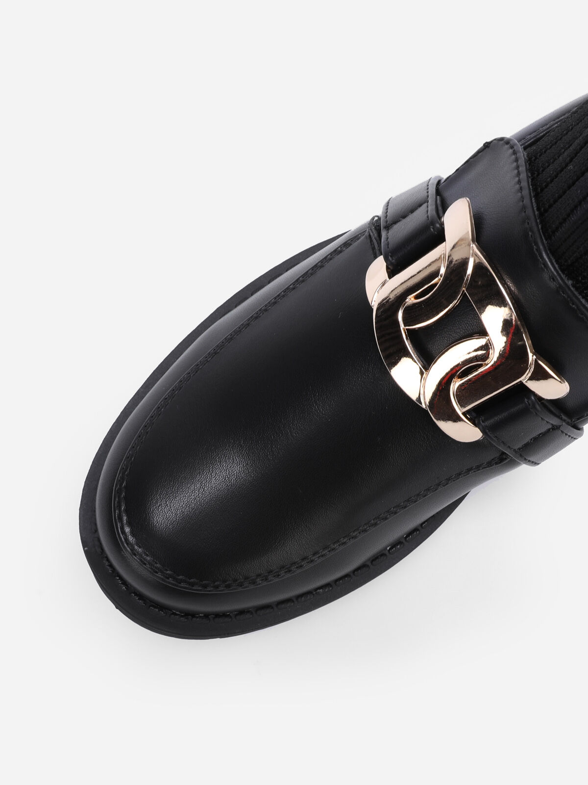 Bottines chaussettes style mocassins- Noir