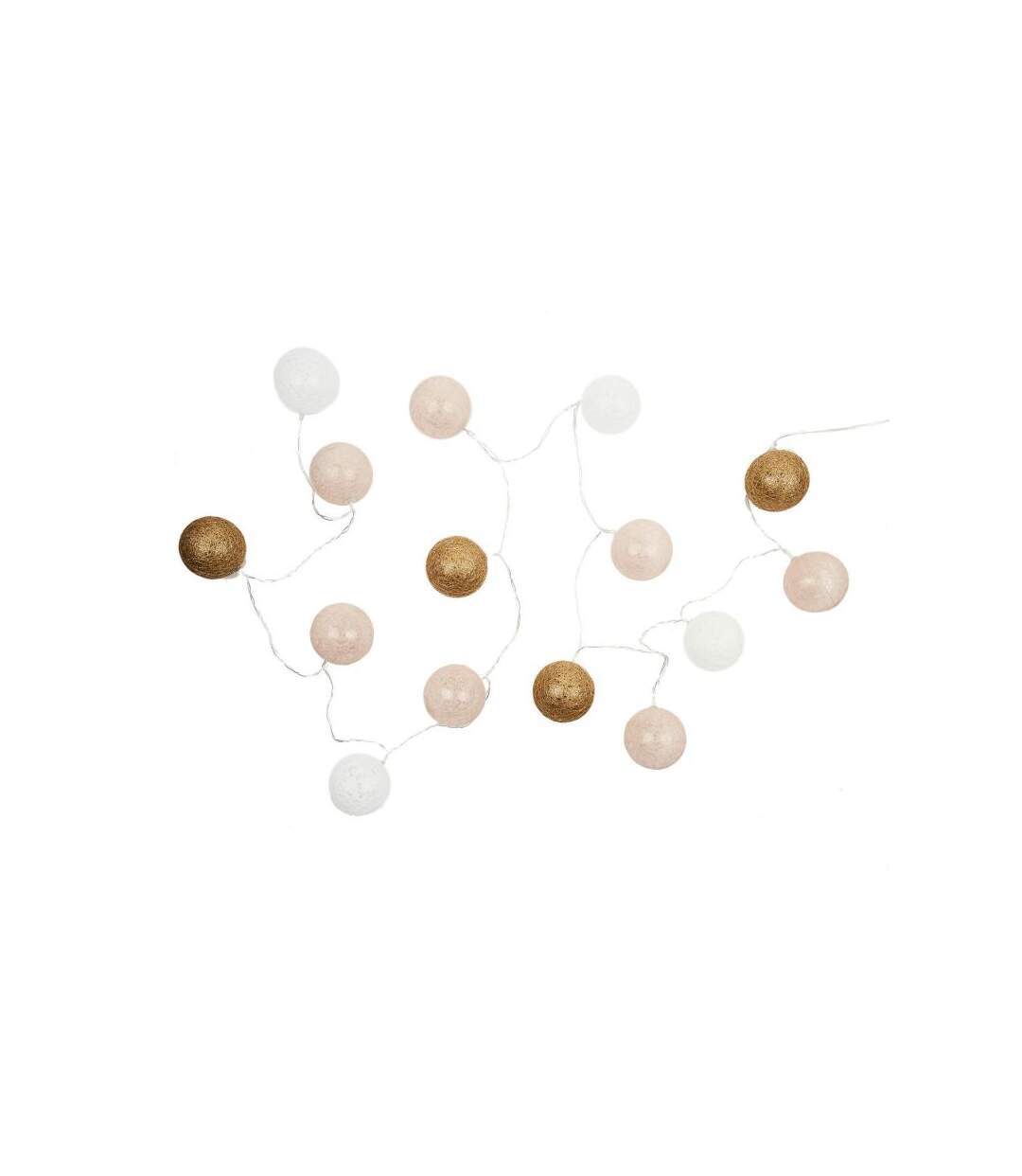Paris Prix - Guirlande Lumineuse Led boule 360cm Blanc & Nude