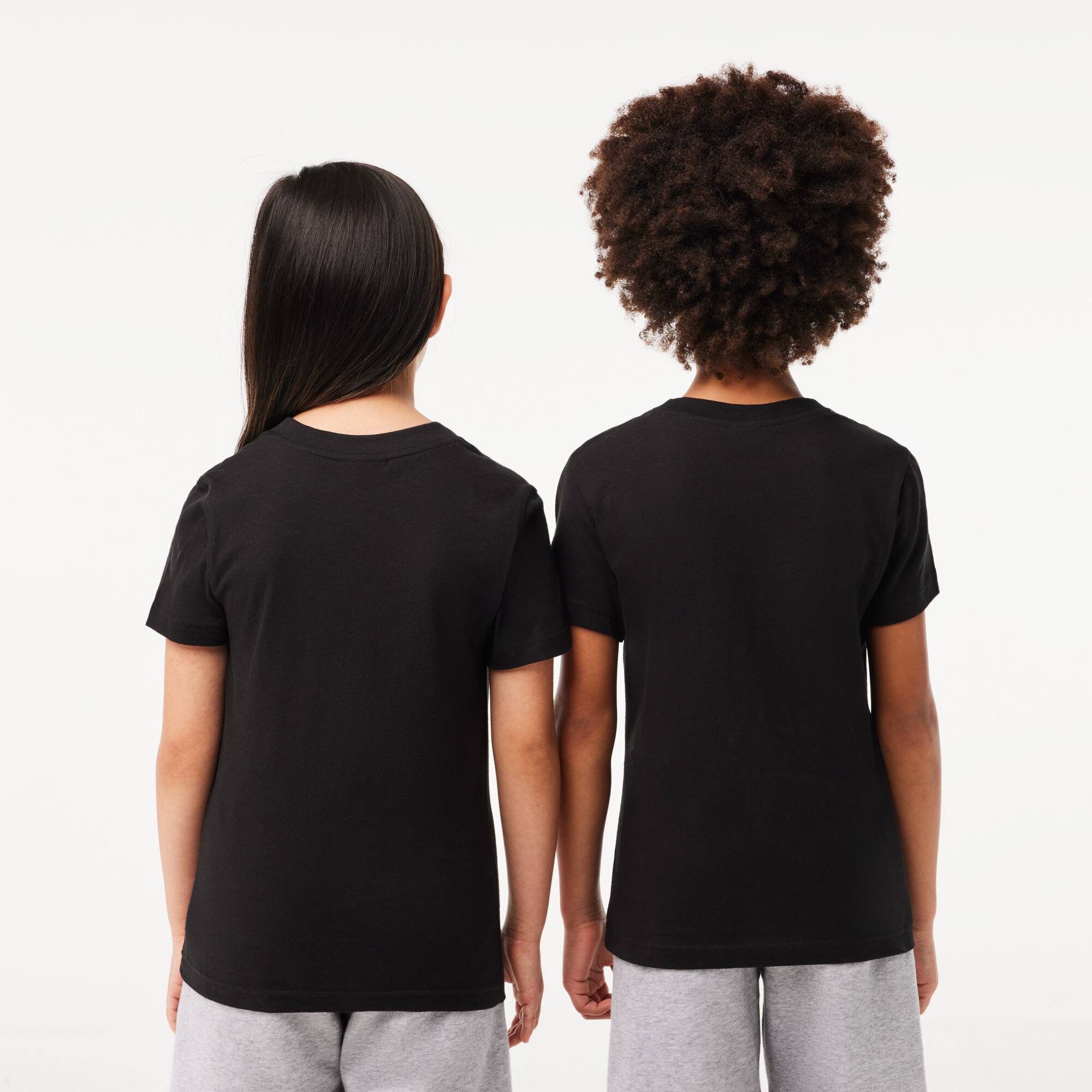 T-shirt uni en jersey de coton T-Shirts & Chemises - Noir - Lacoste - Enfant