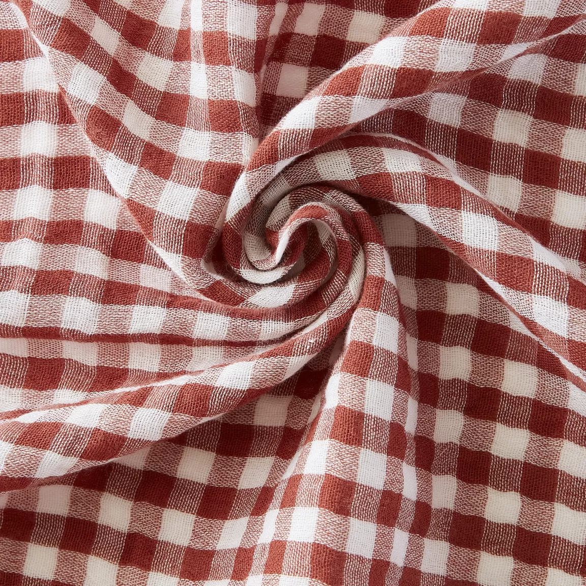 Nappe rectangulaire gaze de coton (150 x 350 cm) Vickie Terracotta