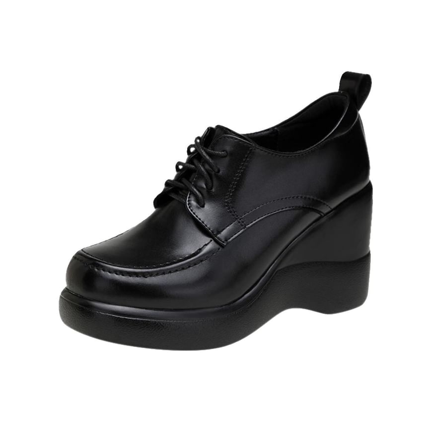 Obelie - Veterschoenen met plateauzool en sleehak