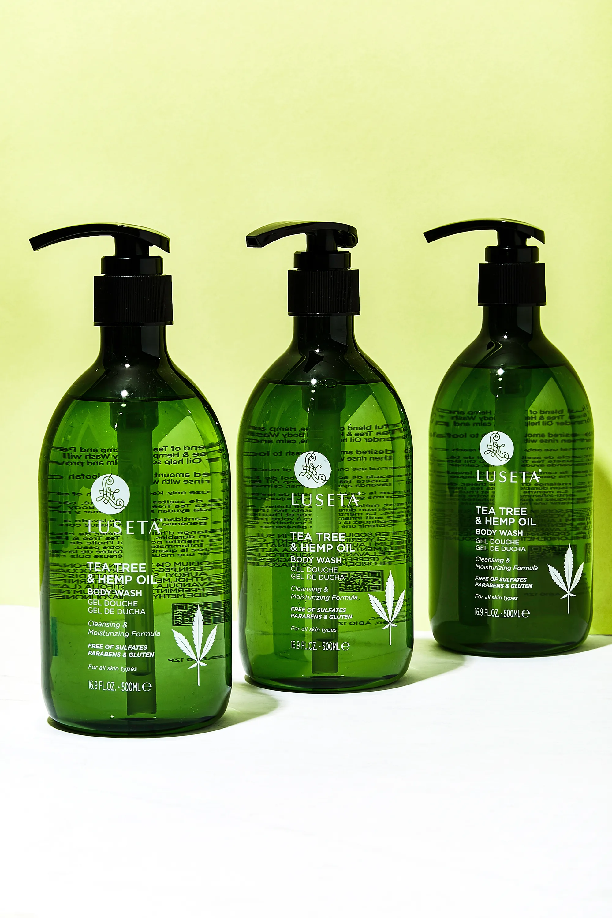 Luseta Gel douche à l’huile d’arbe à thé et au chanvre-500 ml