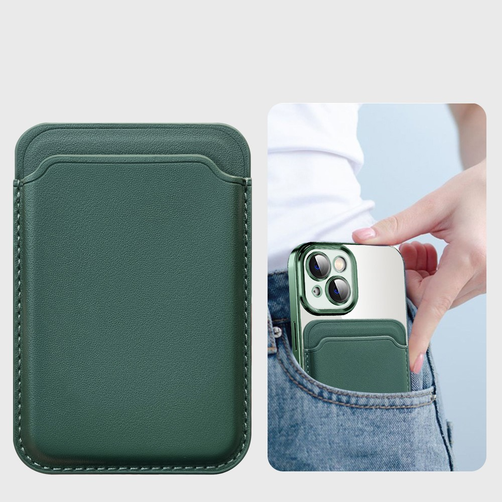 iPhone 12 Pro 2in1 MagSafe Hybrid Hülle TPU Bumper   Leder Wallet Kreditkarten Halterung - Rosa / Transparent