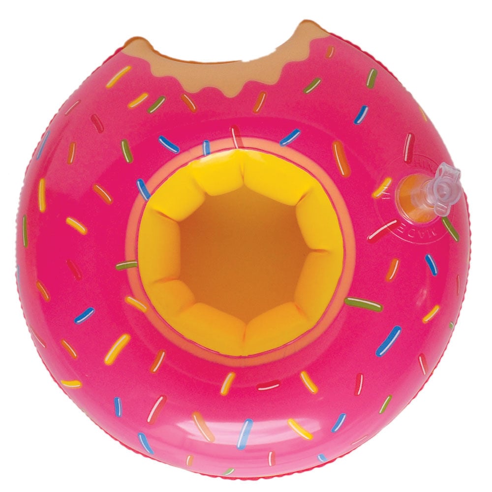 Porte verre gonflable donuts rose