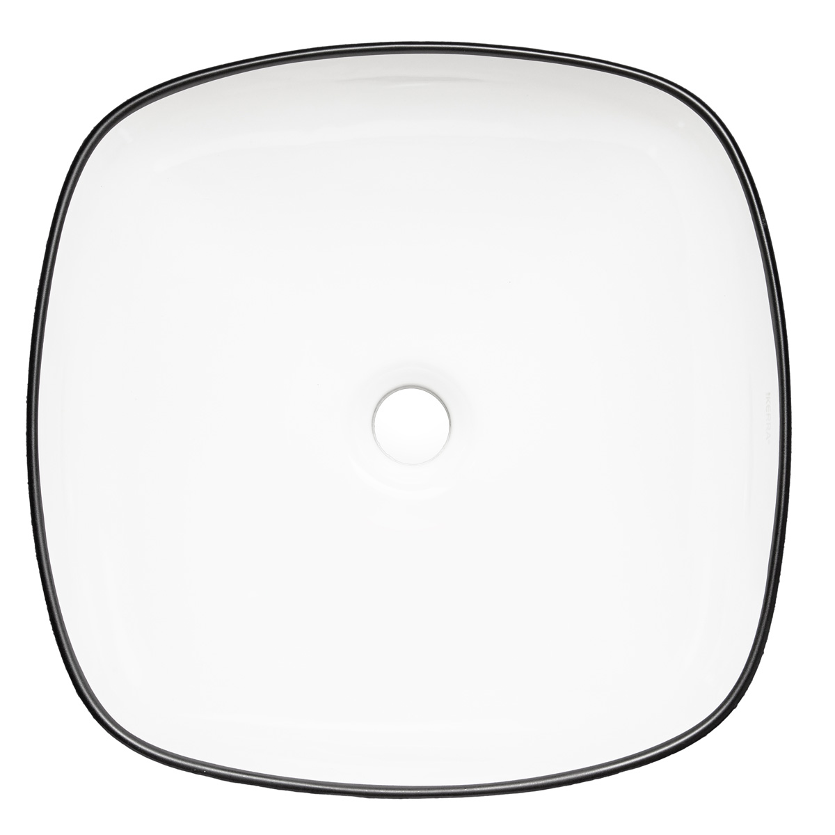 Kerra KR650 waskom vierkant wit met zwarte rand 40.5x40.5x14cm