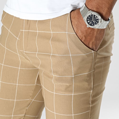 Pantalon A Carreaux Marron