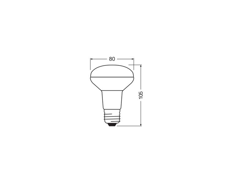 OSRAM Lampe Star R80, 4.3W, E27 Warmweiss LED-Reflektorlampe R80 mit Retrofit-Schraubsockel