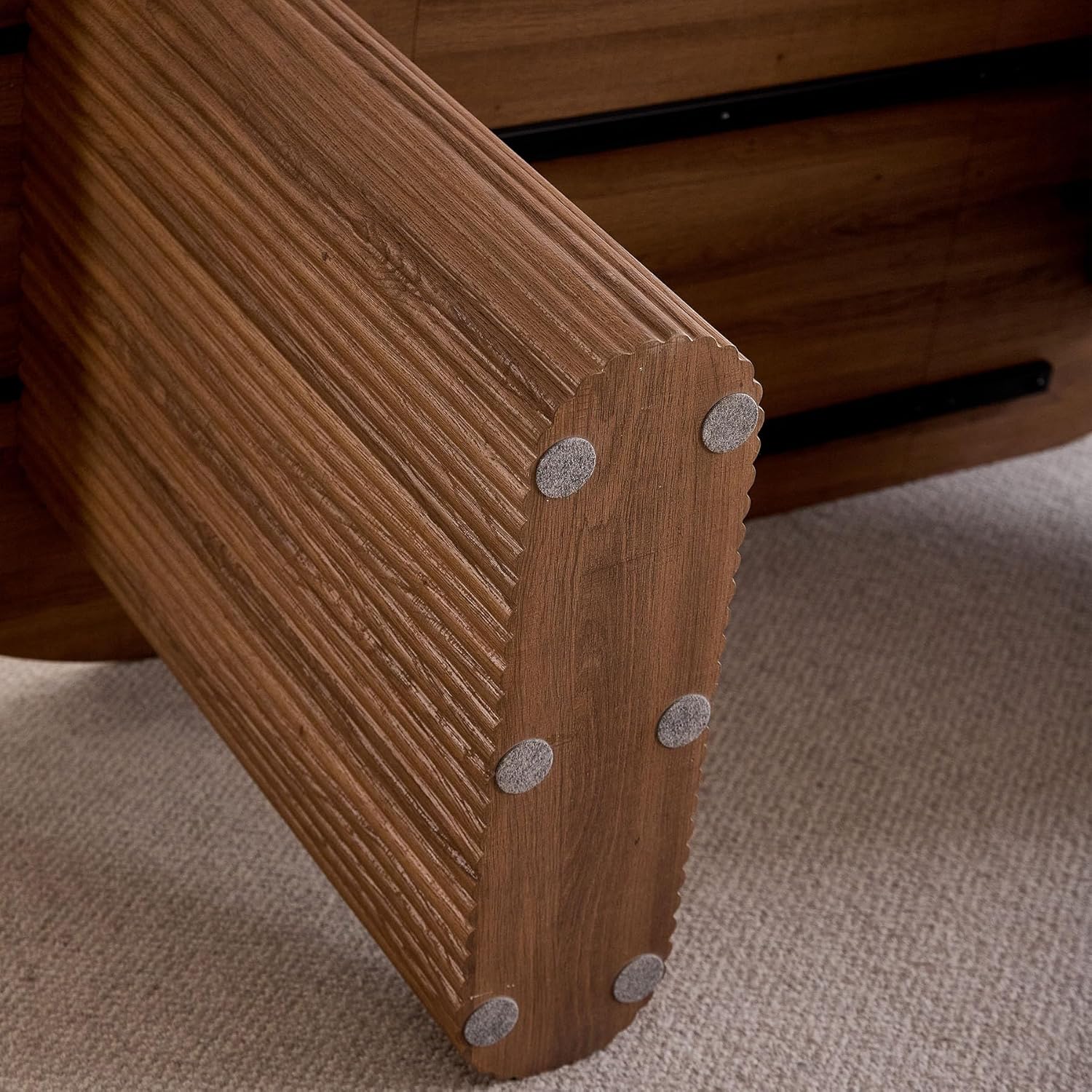 180 cm Ovale Esstisch für 6-8 Personen – Moderner Farmhouse-Tisch mit Holzmaserung-Oberfläche & Stabilen Elliptischen Tischbeinen für Küche, Esszimmer, Konferenzraum (Dunkelbraun)