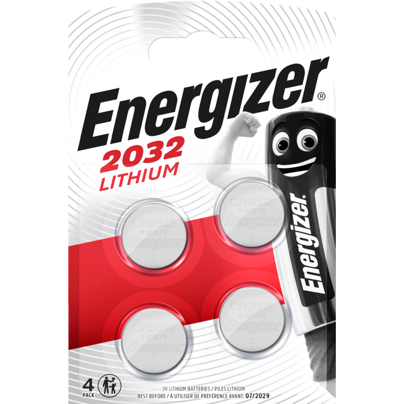 Energizer Knopfbatterien, CR2032, 4 Stück