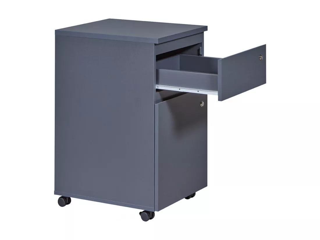 MARIO - Pack Bureau Gamer et Caisson Verouillable Anthracite