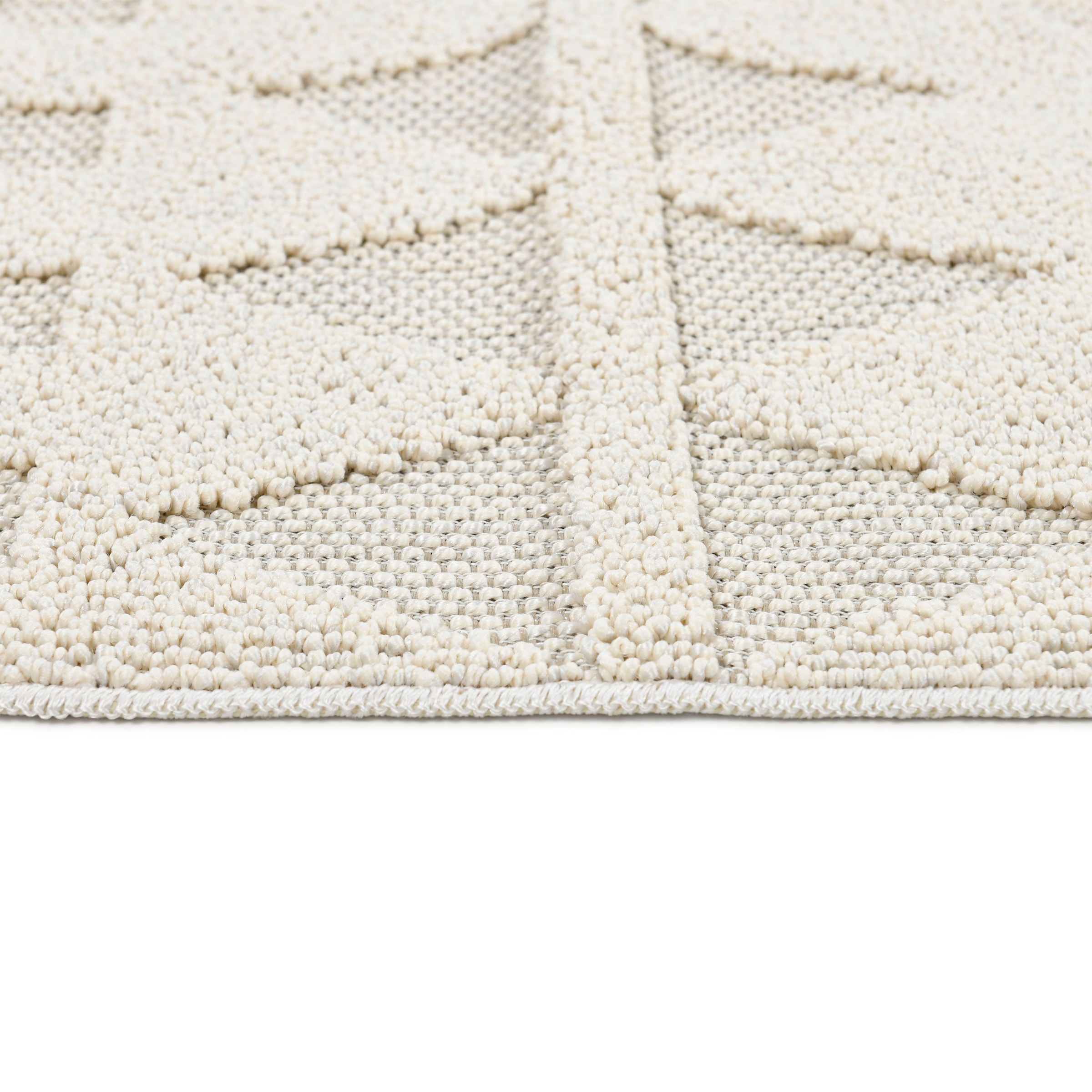 my home Teppich »Juliane Outdoor auch für Küche oder Esszimmer« rechteckig 12 mm Höhe Hoch-Tief-Struktur, Boho, Outdoor geeignet, Balkon, Terrasse, Camping