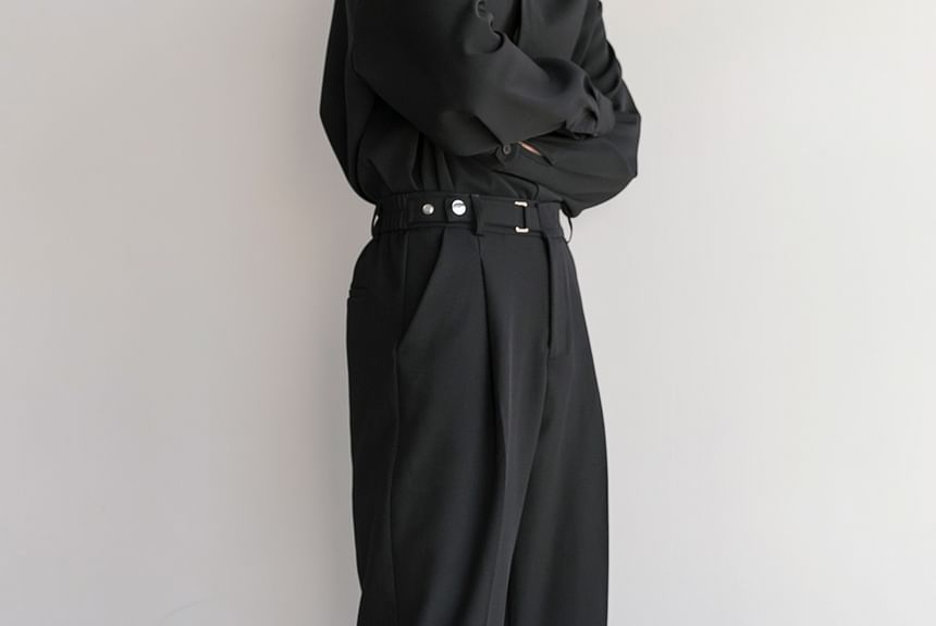 CHIC ERRO - Middelhoge effen rechte broek
