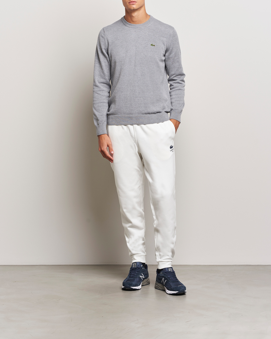 Lacoste Cotton Knitted Sweater Silver Chine