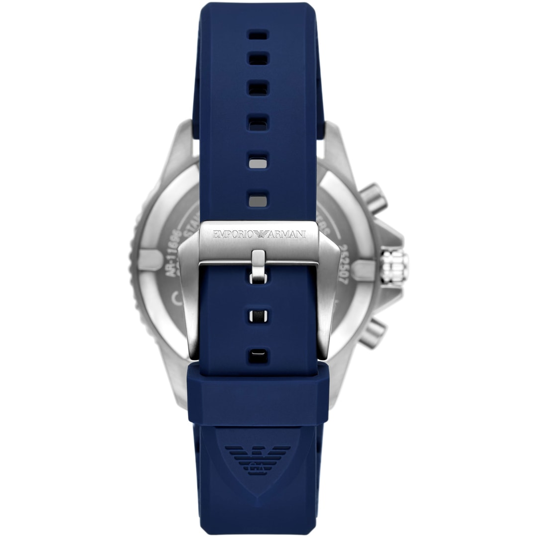 Emporio Armani Diver Sea Explorer Solar Chronograph Silbrig / Blau
