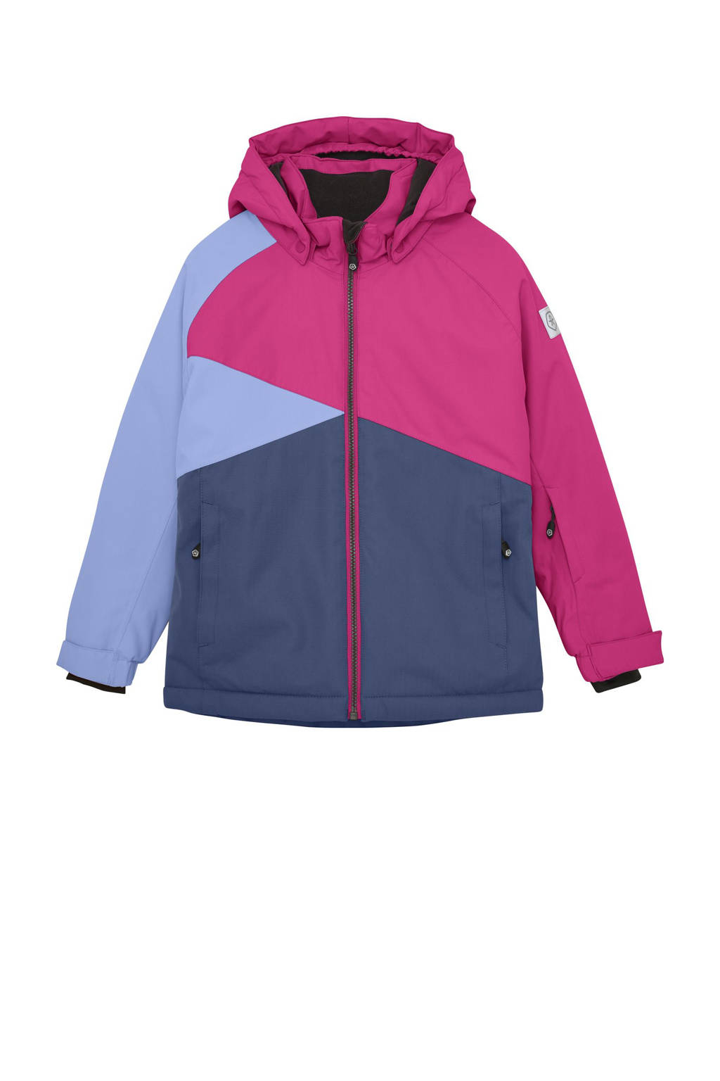 Color Kids ski-jack roze/lichtblauw/donkerblauw
