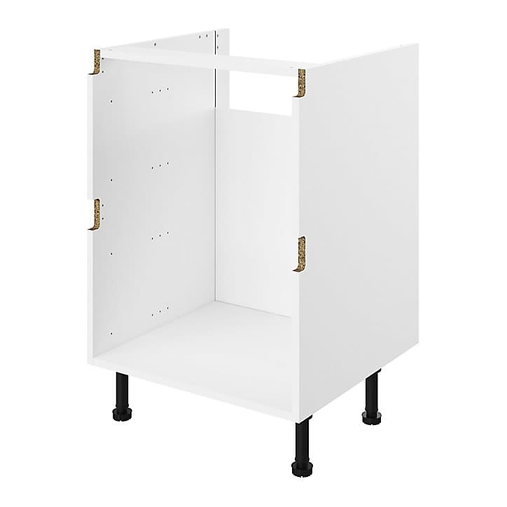 Caisson bas de cuisine à 2 casseroliers blanc L. 80 cm Caraway Innovo GoodHome