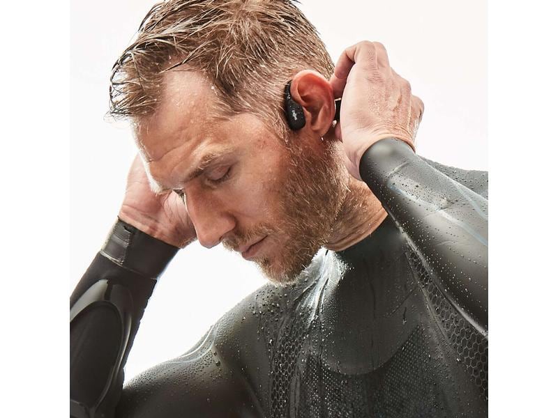 Shokz Bone Conduction Kopfhörer OpenSwim Schwarz Open-Ear-Kopfhörer für zum Schwimmen