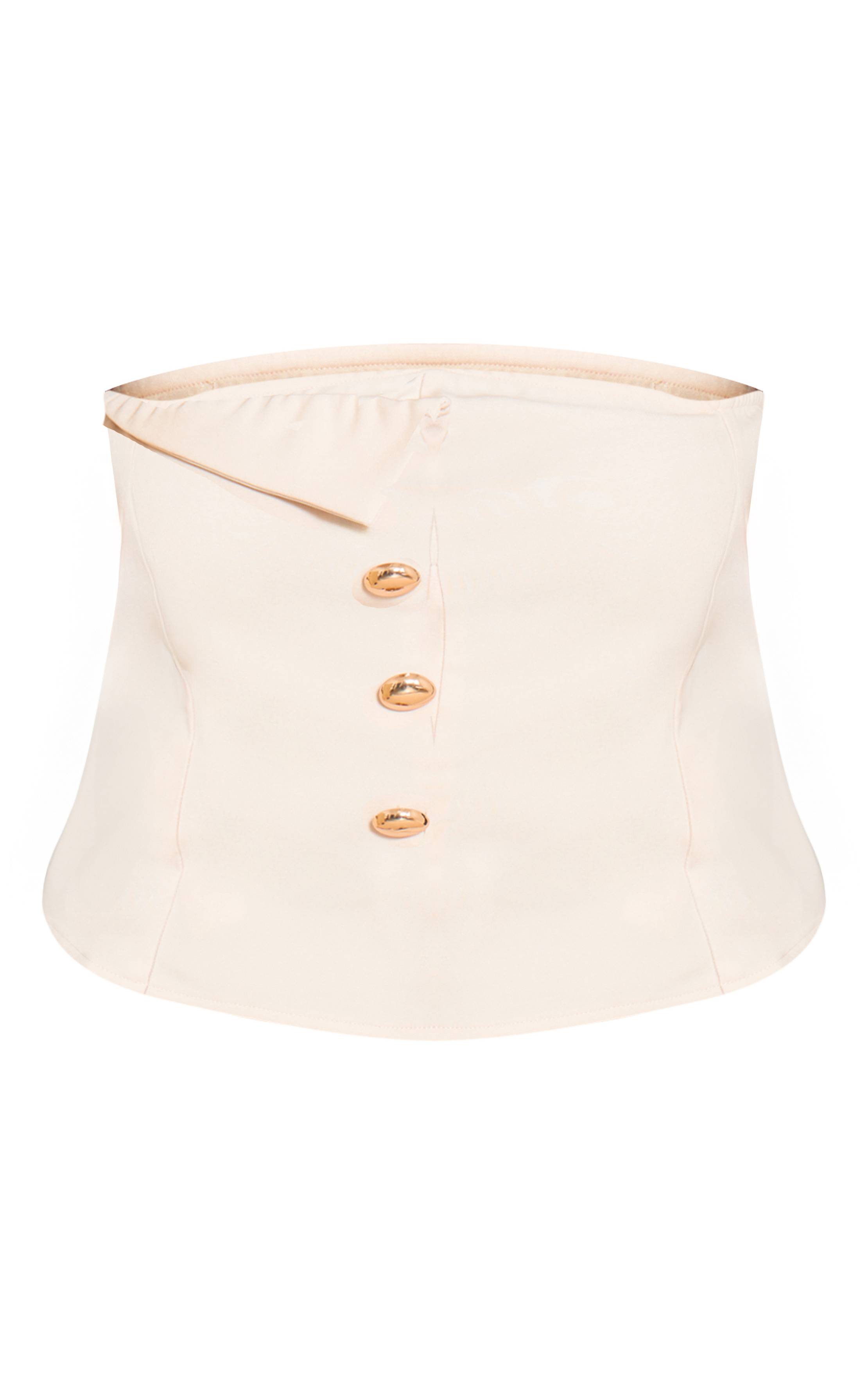 Gris Pierre Top Bandeau Grande Taille Avec Détail De Bordure Tissée