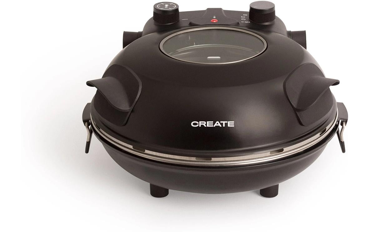 Pizzaofen Elektro Schwarz Ø 31 cm<br>Elektrischer Pizzaofen mit Steinboden und 350 °C Temperatur