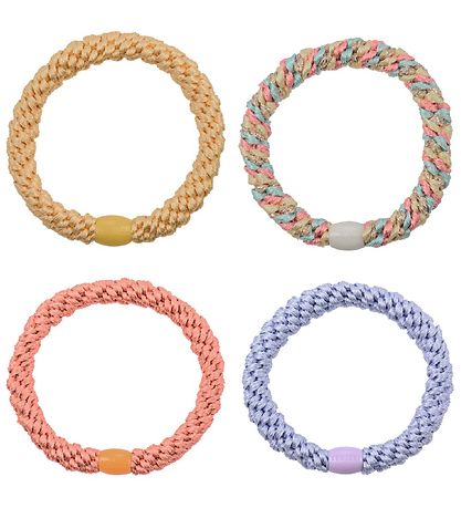 Kknekki Haargummis - 4er-Pack - Rosa/Lila/Gelb/Glitzer