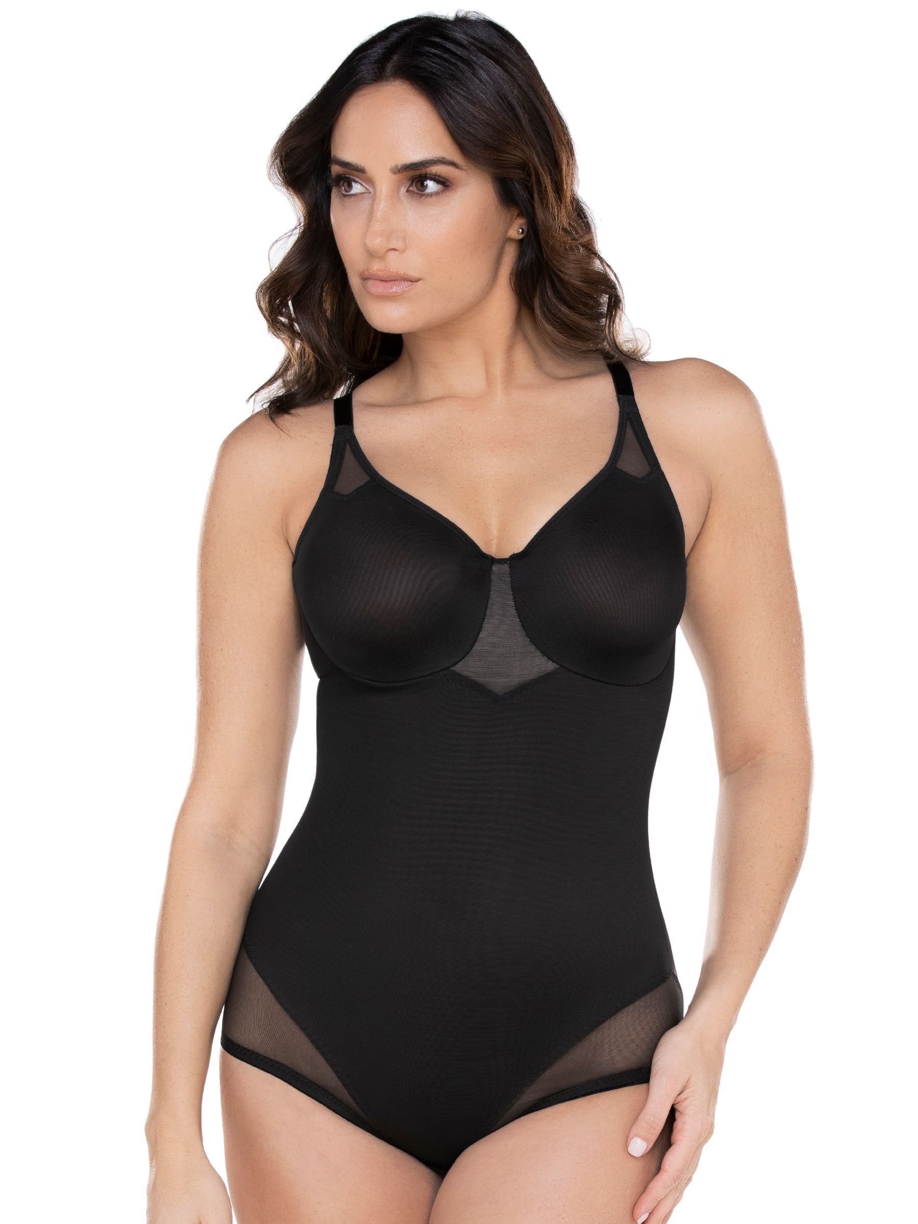 Zwart - Miraclesuit Extra Stevige Sexy Transparante Vormgevende Beugel Bodybriefers