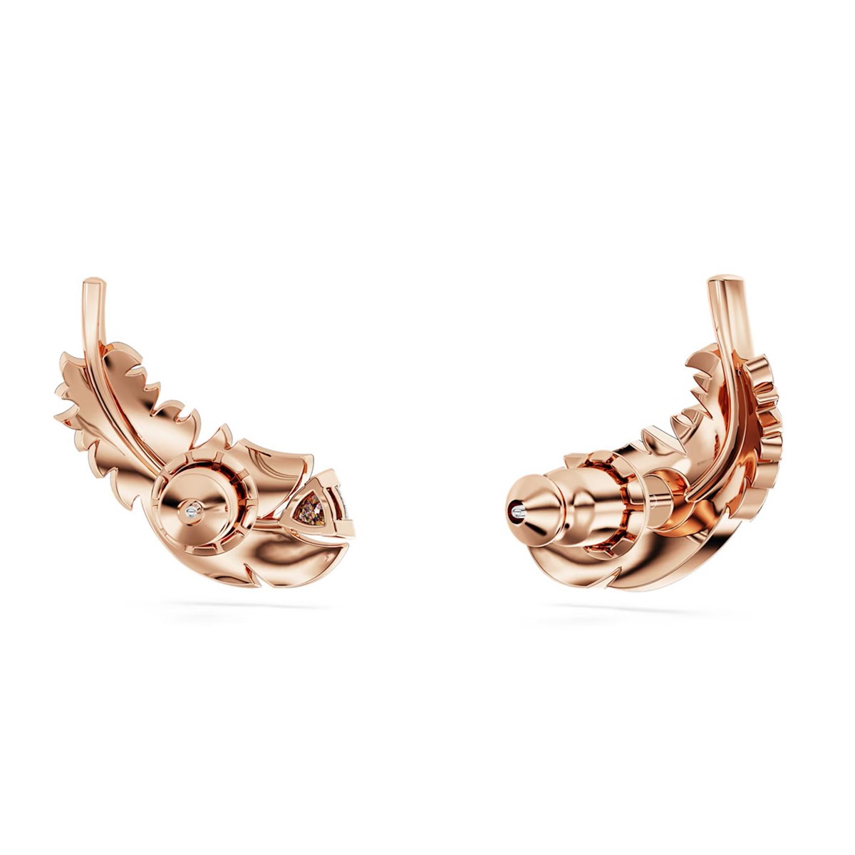 Clous d'oreilles Swarovski Nice plume doré rose
