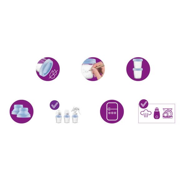 Philips Avent Recipientes para Leite Materno 180ml - SCF612/10