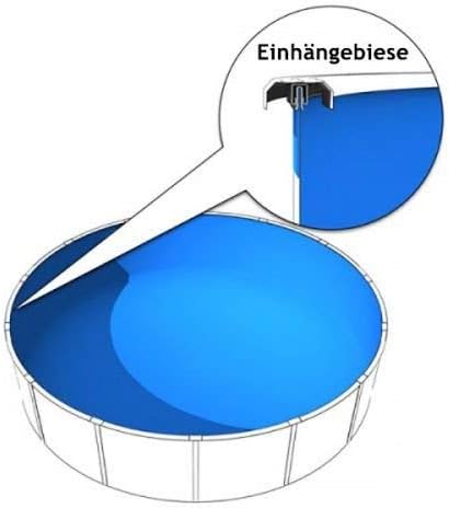 Stahlwandpool rund 500x120 cm Rundpool, Stahlwandbecken mit Biesenfolie Stahlrahmenbecken 5x1,2m