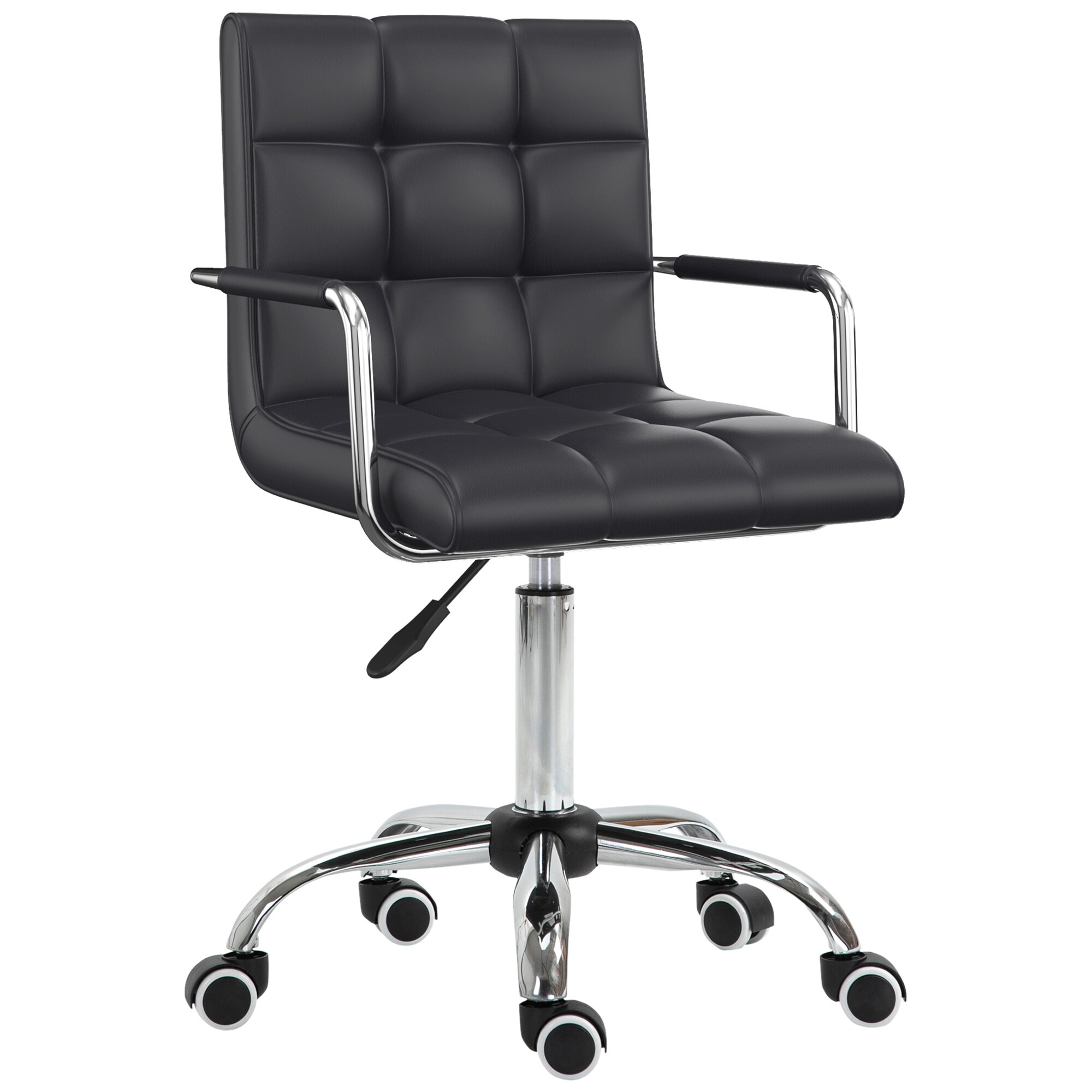 HOMCOM Bürostuhl mit Rollen schwarz B52,5 x T54 x H82-94 cm