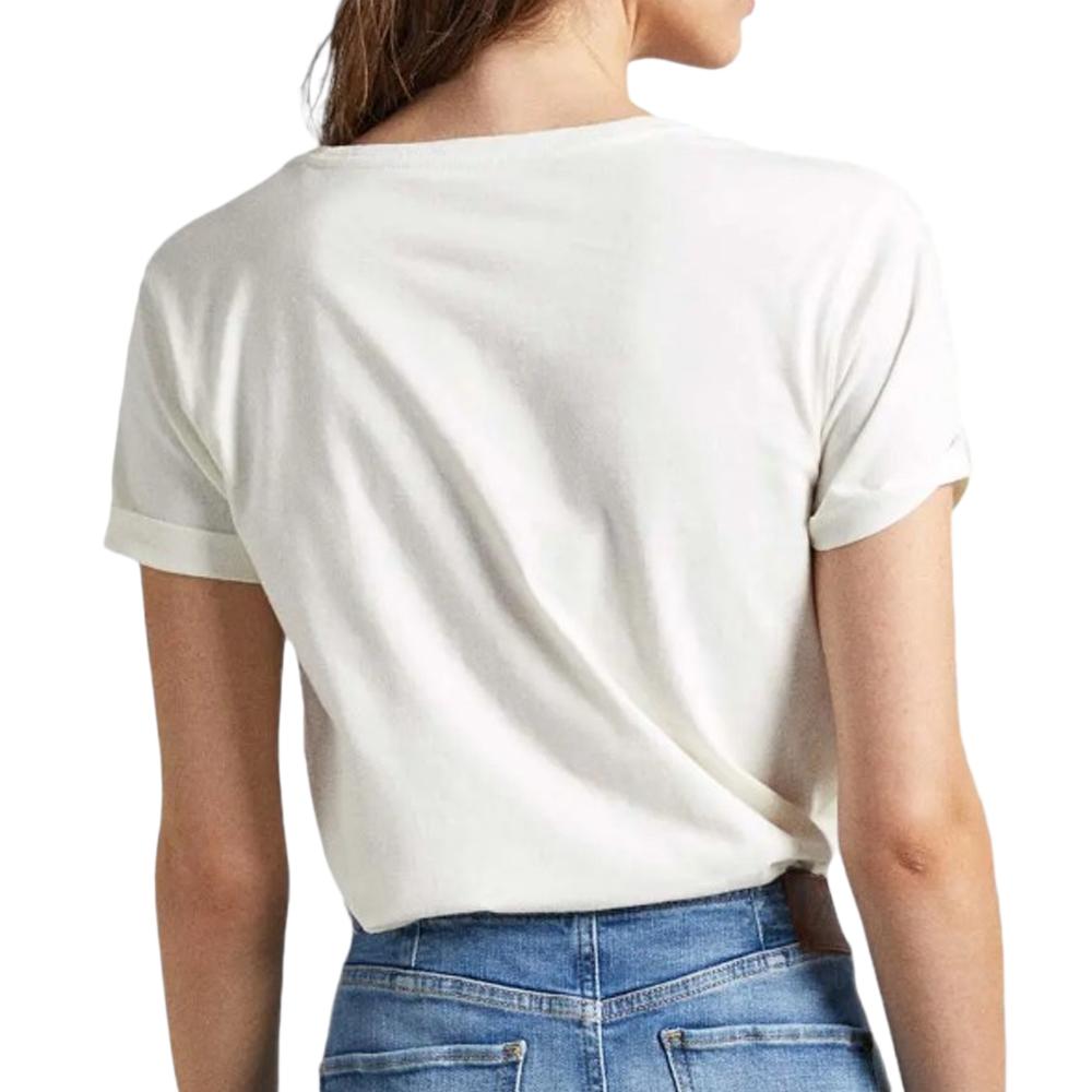 Pepe jeans T-shirt Écru Femme Pepe Jeans Vivian